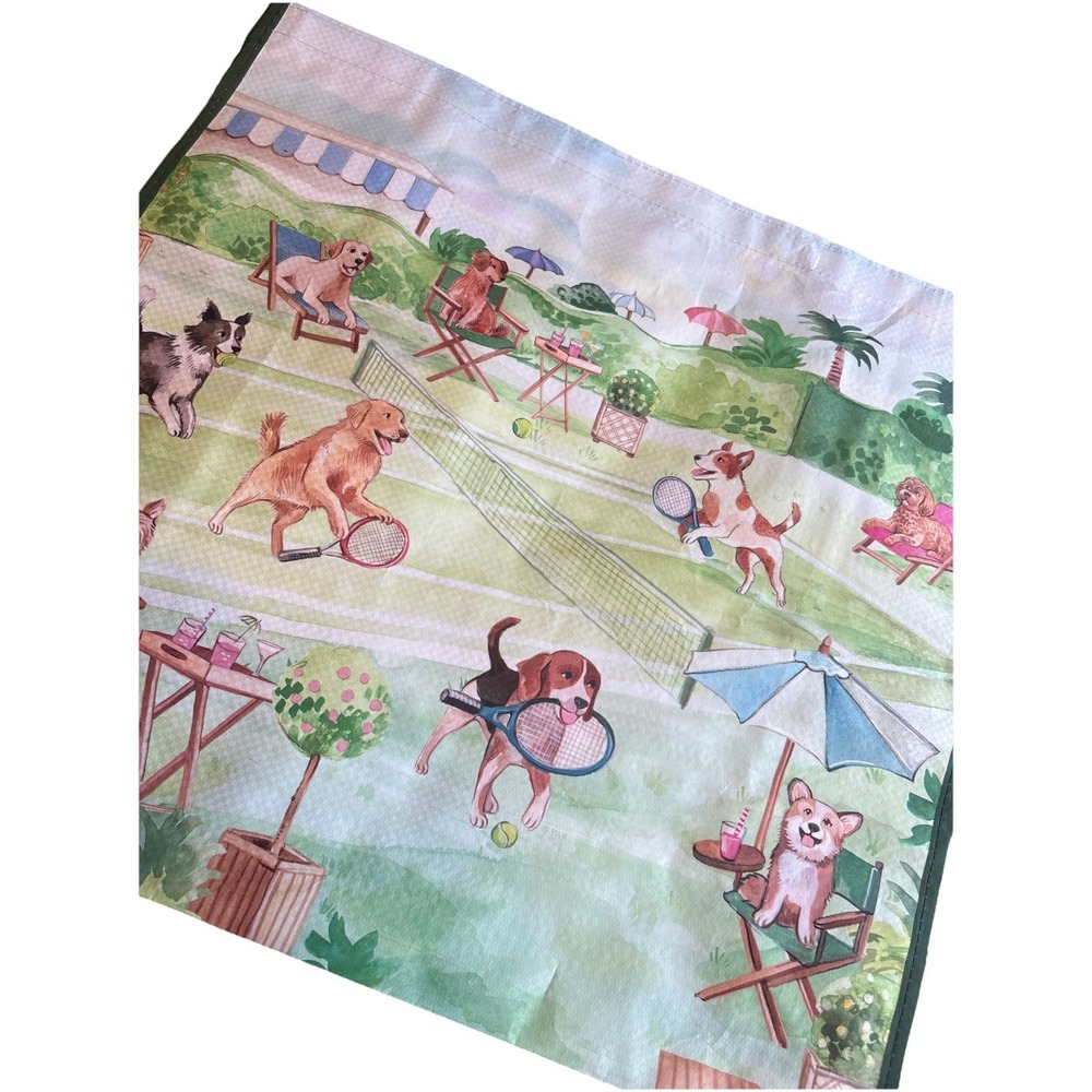 TJX Large Shopping Reusable Tote Bag *NEW* Summer Gameday Tennis Dogs